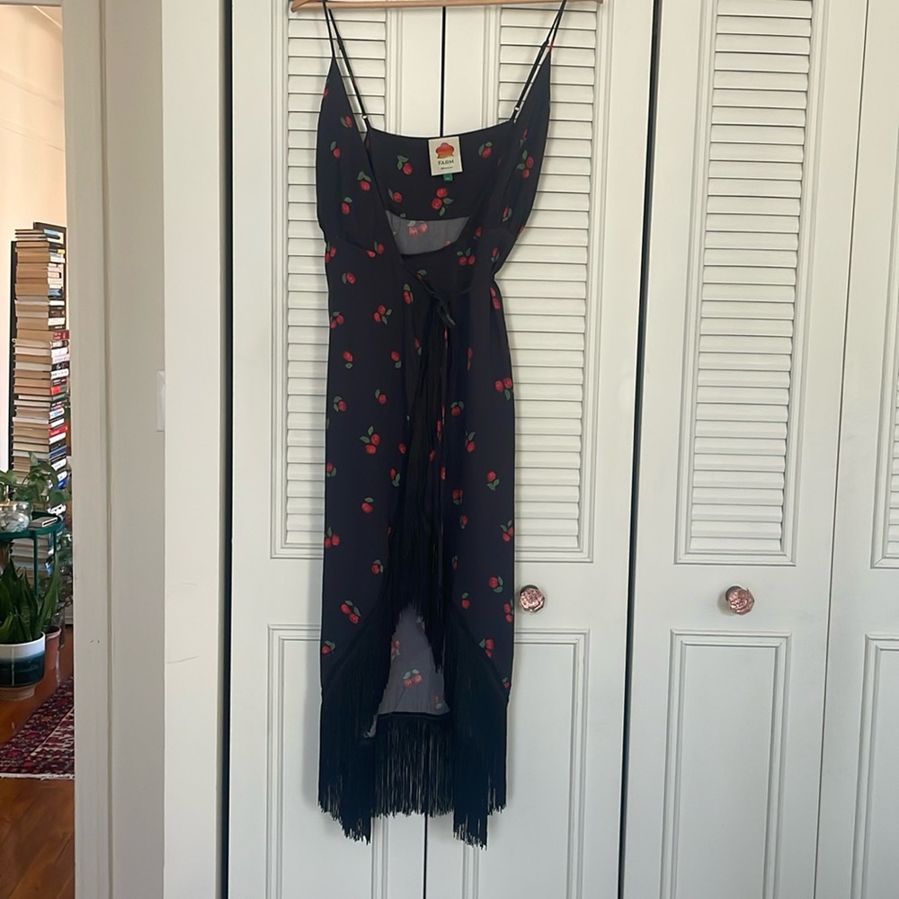 Farm Rip Balck Cherry Wrap Dress